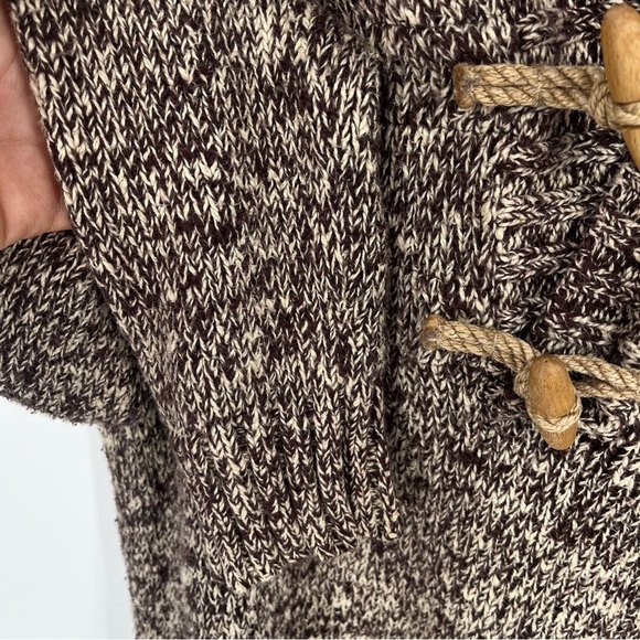 POLO BY RALPH LAUREN Vintage Toggle Button Knit Hoode Brown Chunky Sweater - Picture 5 of 11